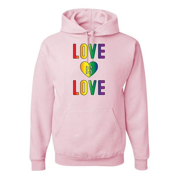 Gay Pride LGBTQ Unisex Hoodie Sweatshirt LOVE Rainbow Heart 
